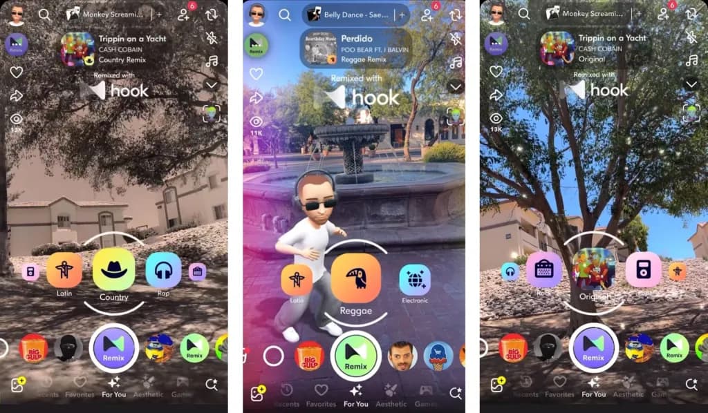Social Music Remix App Hook Launches Hook Remix Lens and Hook Bitmoji Remix Lens for Snapchat
